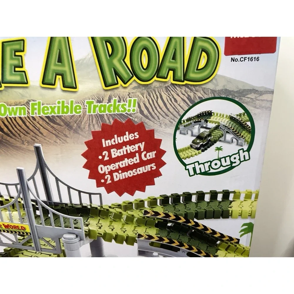Create A Road Dino Track Dinosaur World 142 Track Pieces 1 Car 2 Dinos & More